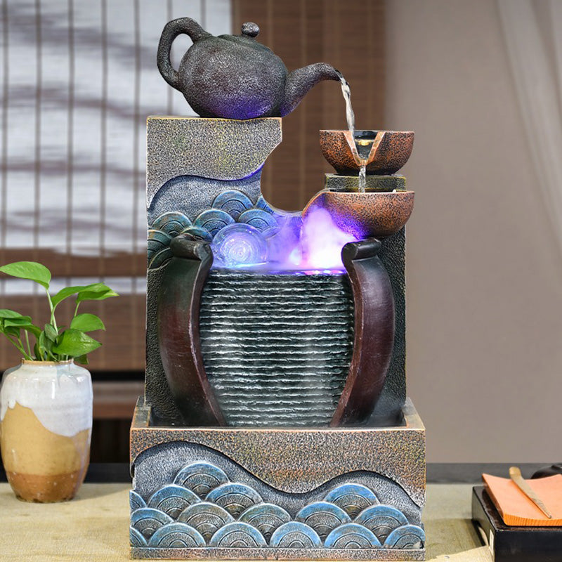 Waterfall Wall With Teapot And Feng Shui Ball – Lucky Incense