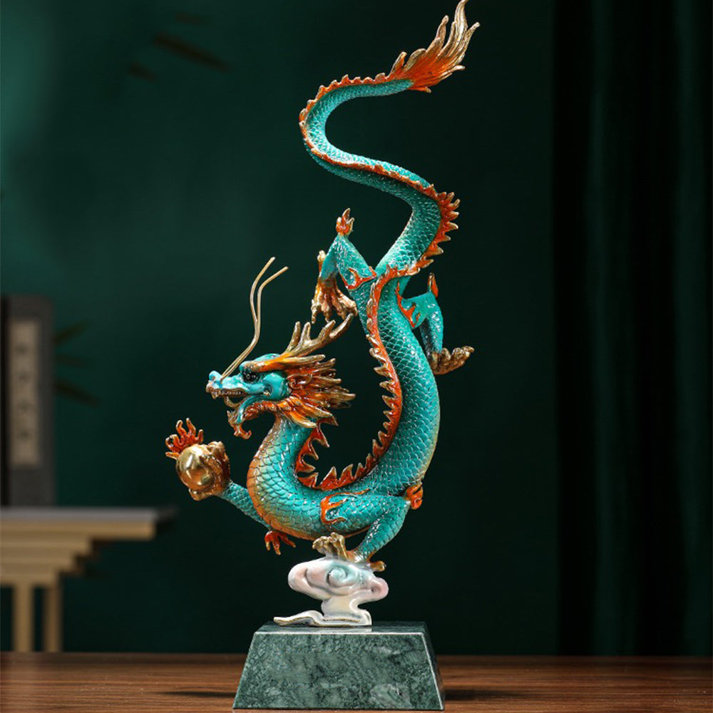 Brass Flying Dragon and Dancing Phoenix