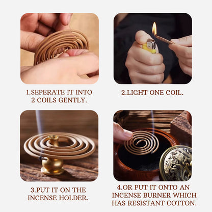 Spiral Incense Set With 4 Scents For Gift