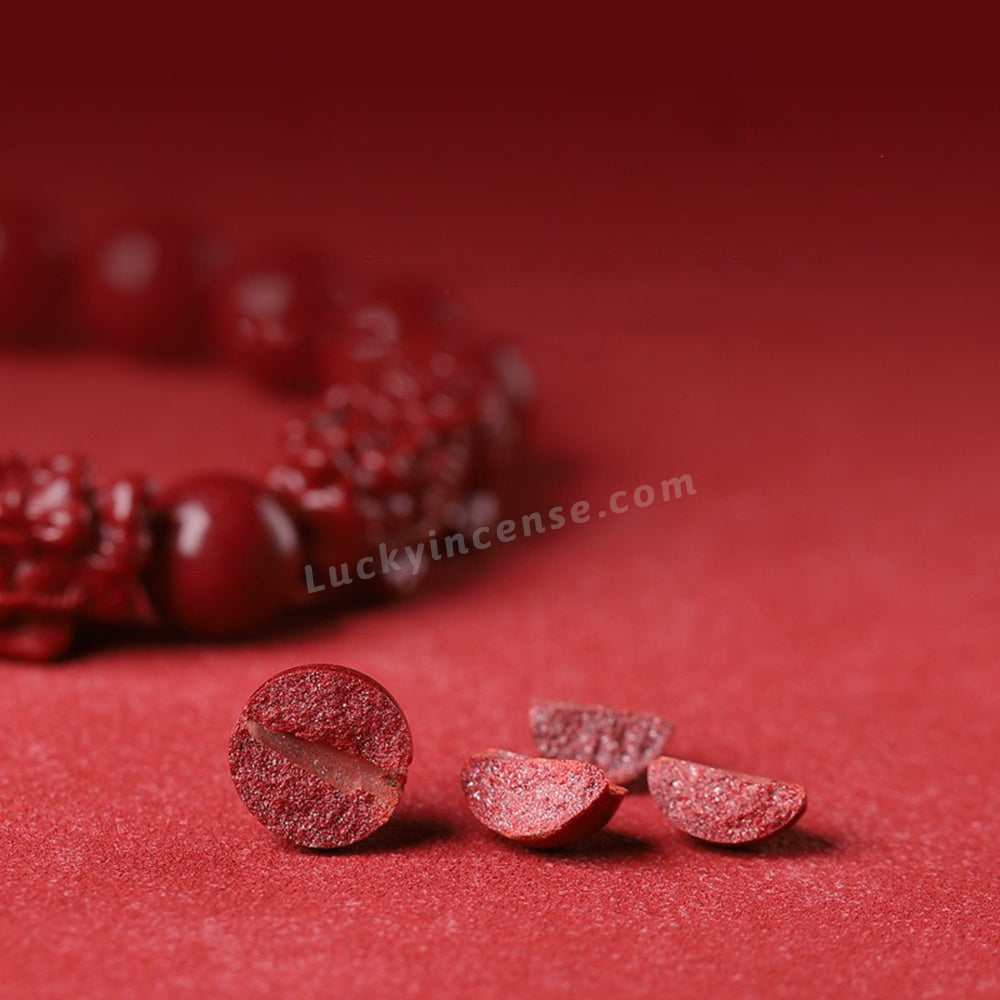 Natural Imperial Sand Cinnabar Beads Pixiu Bracelet