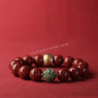 Natural Purple Gold Cinnabar Beads Zodiac Signs Lucky Bracelet