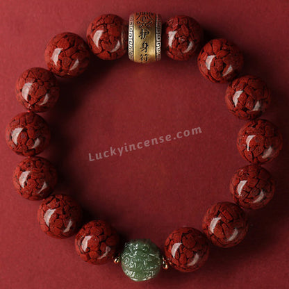 Natural Purple Gold Cinnabar Beads Zodiac Signs Lucky Bracelet