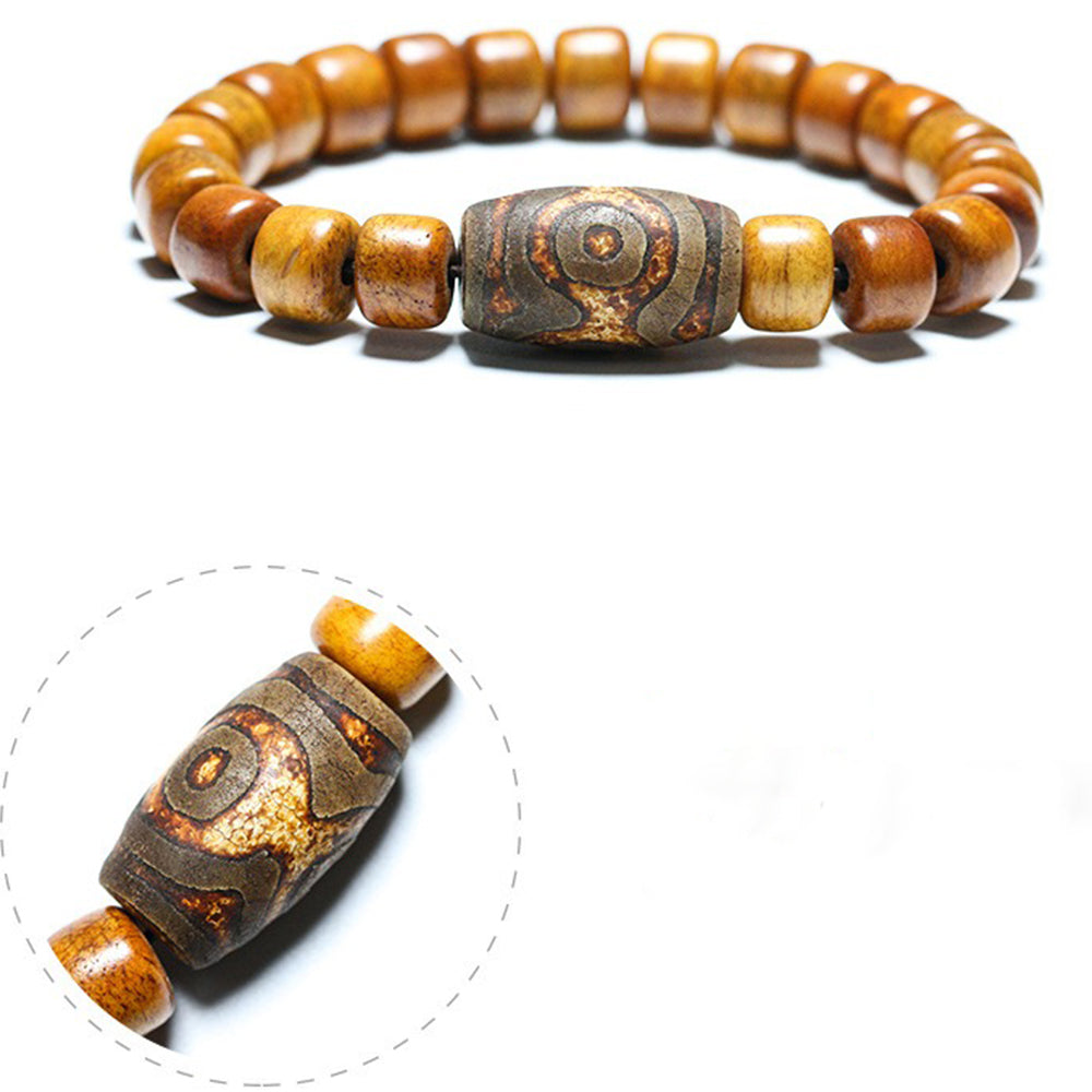 Tibetan Style Yak Bone Bucket Beads Bracelet