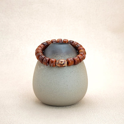 Tibetan Style Yak Bone Bucket Beads Bracelet