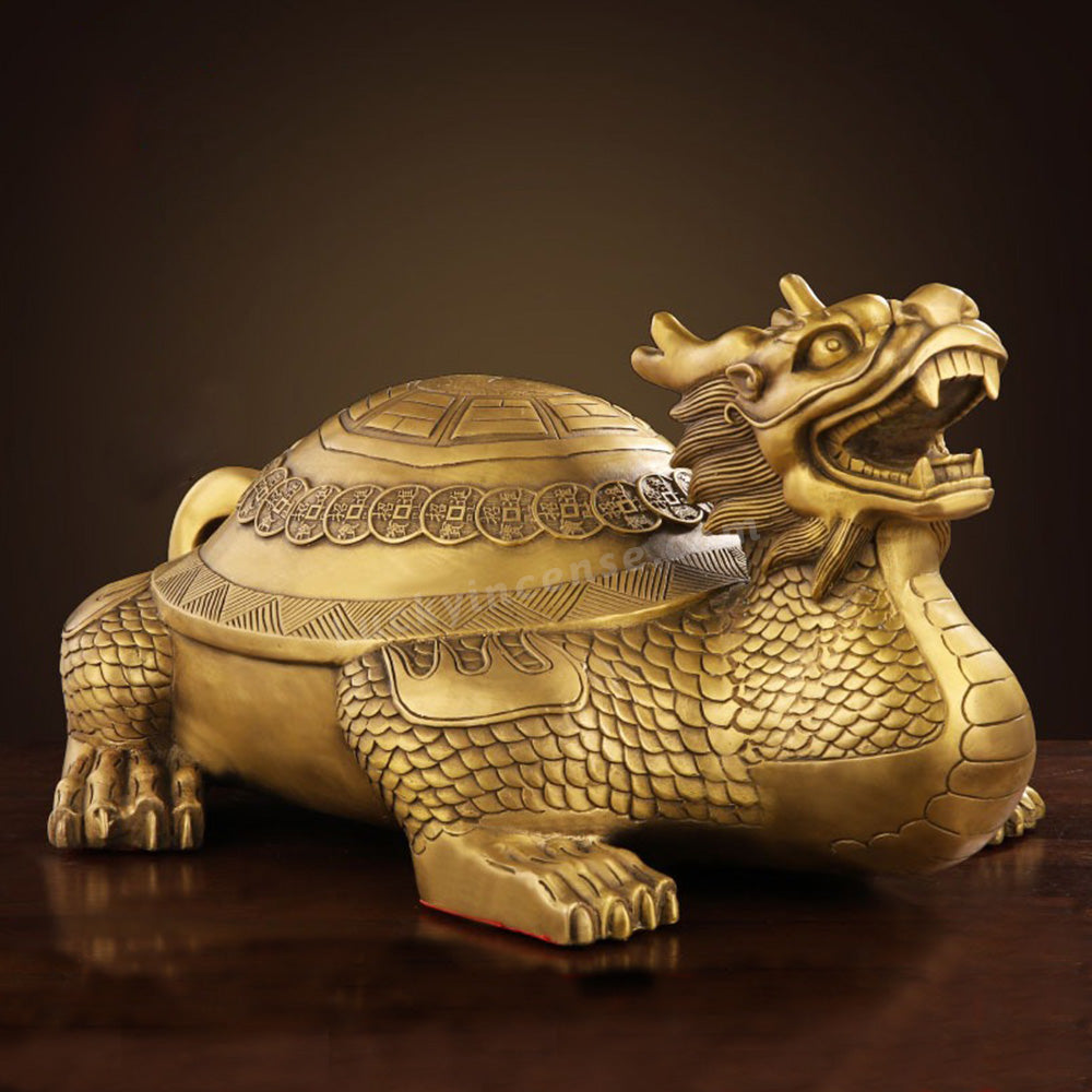 Pure Brass Eight Diagrams Dragon Turtle