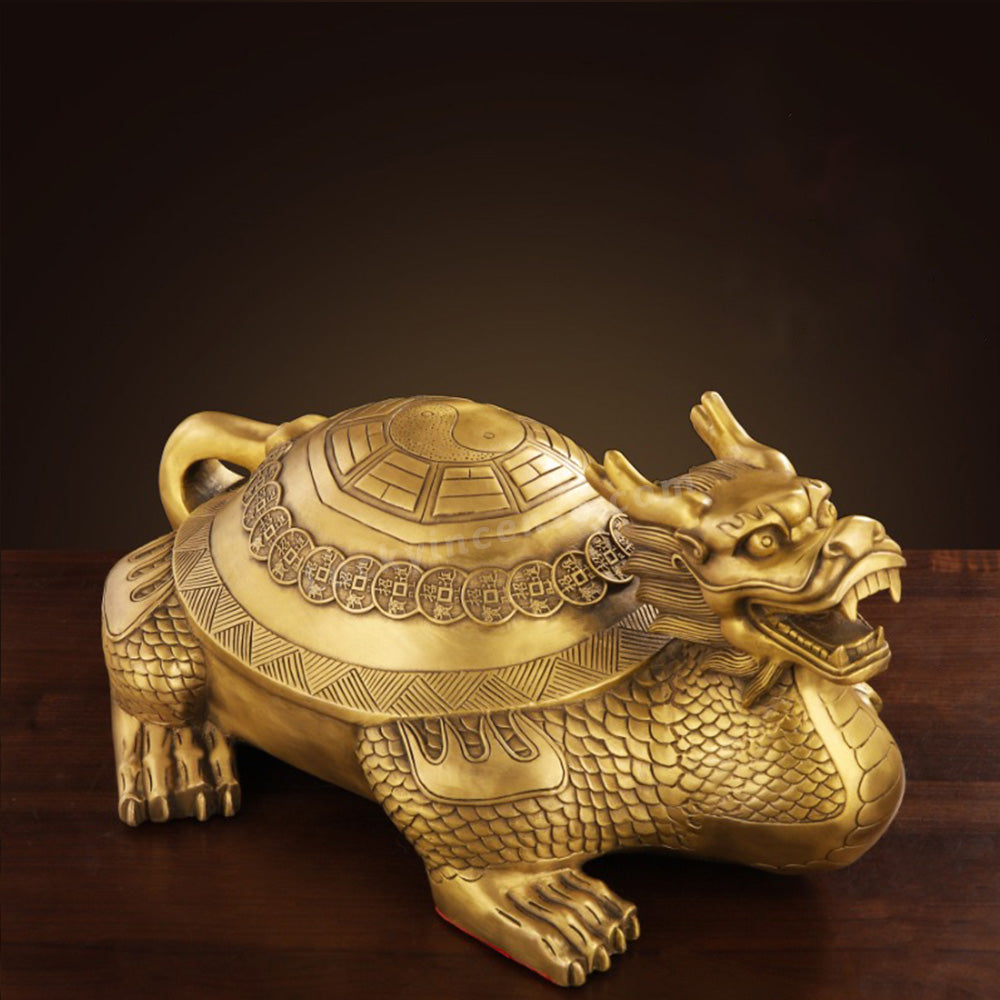 Pure Brass Eight Diagrams Dragon Turtle
