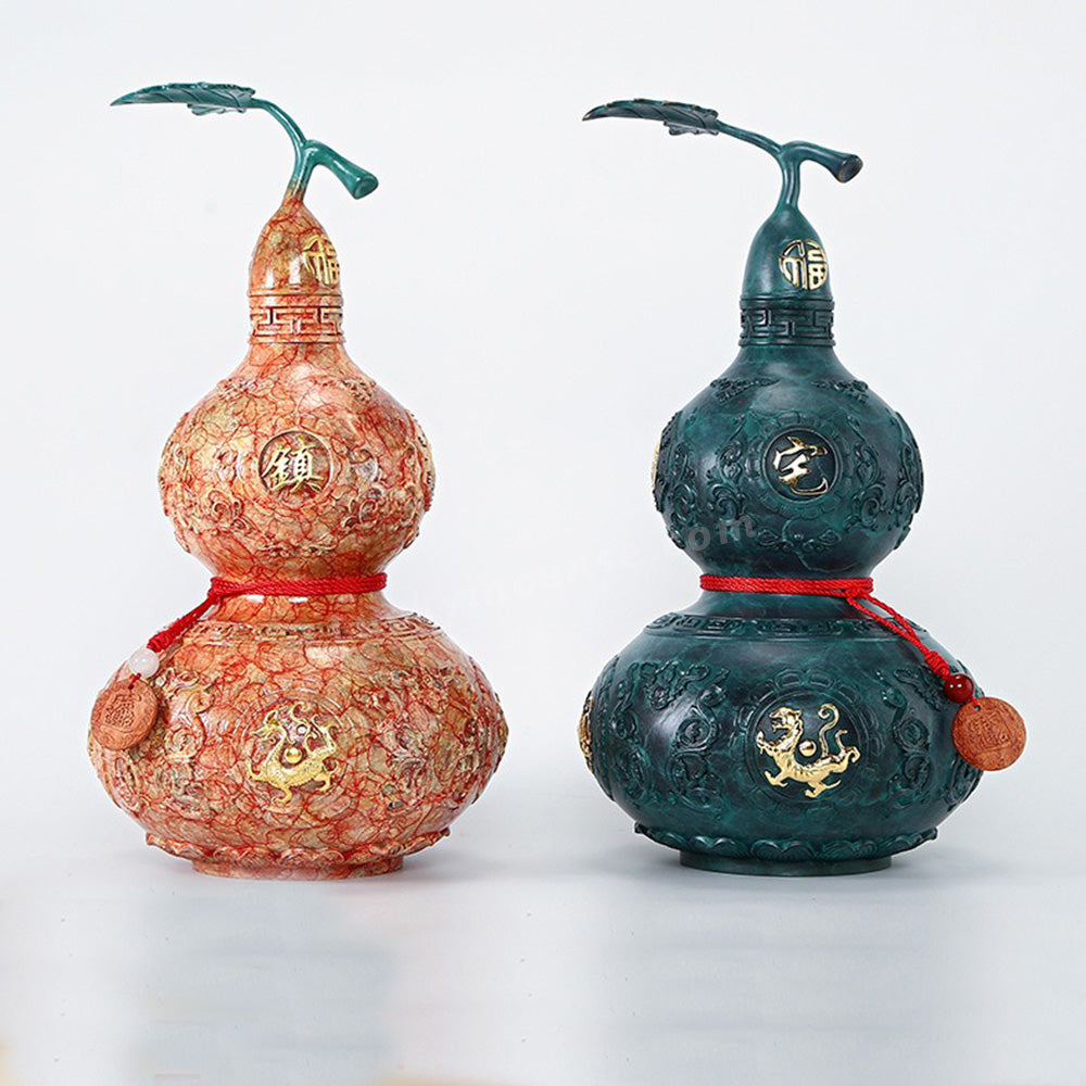 Colored Copper Four Divine Beasts Gourd