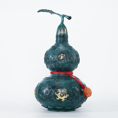 Colored Copper Four Divine Beasts Gourd