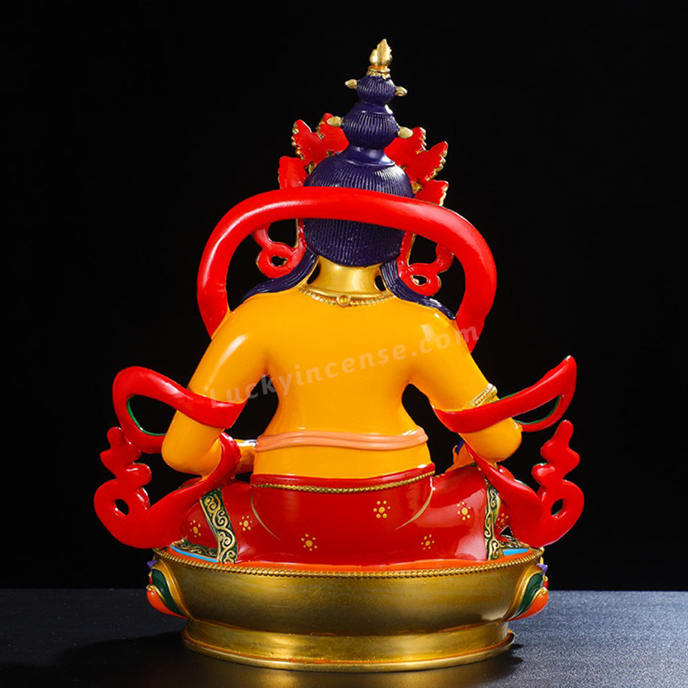 Brass Painted Yellow Jambhala Buddha