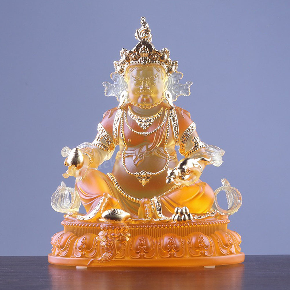 Colored Glaze Yellow Jambhala Buddha