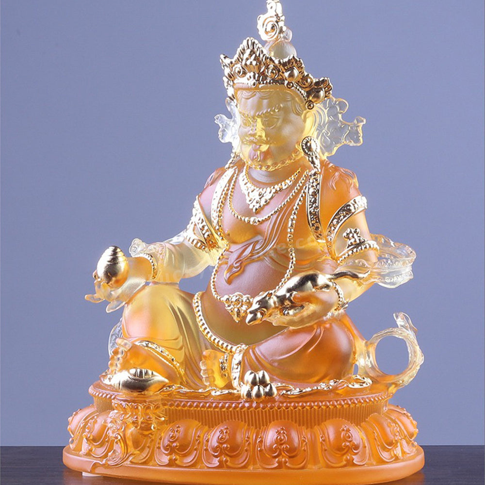 Colored Glaze Yellow Jambhala Buddha