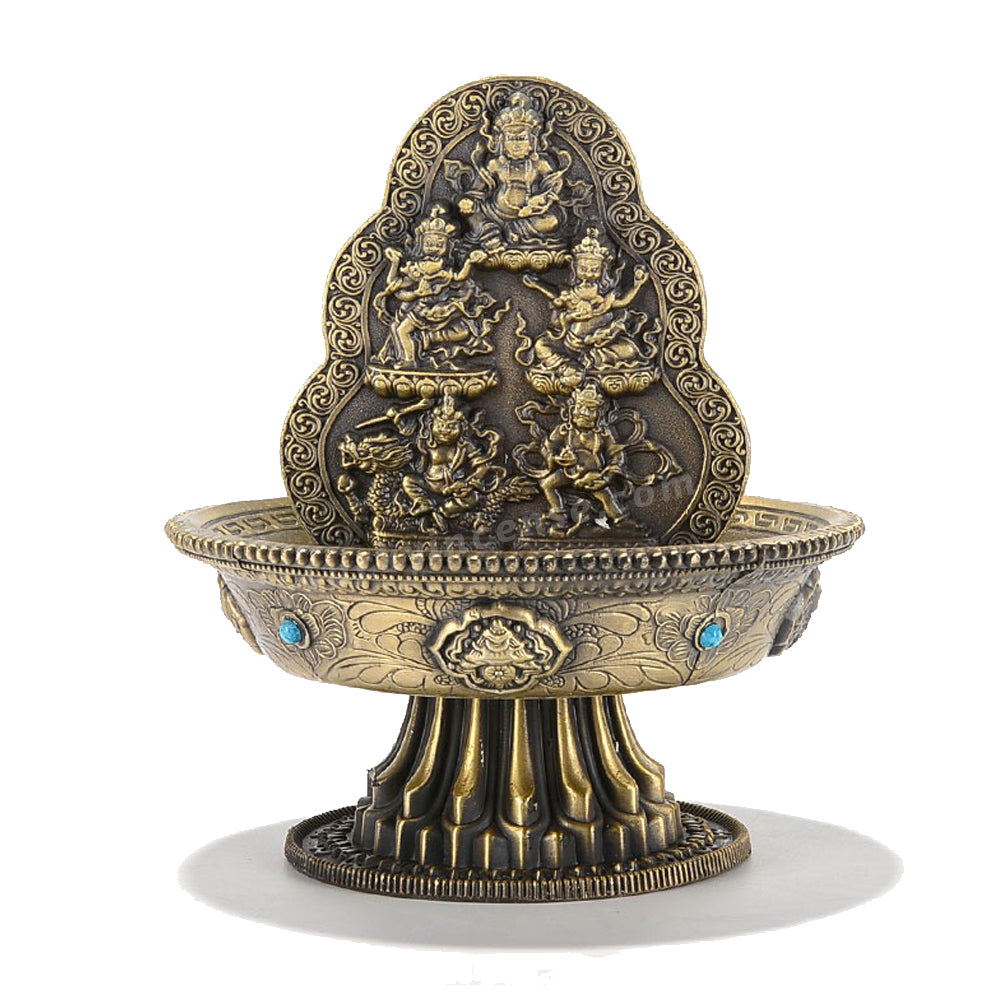 Tibetan Style Water Bowl the Five Gods of Wealth