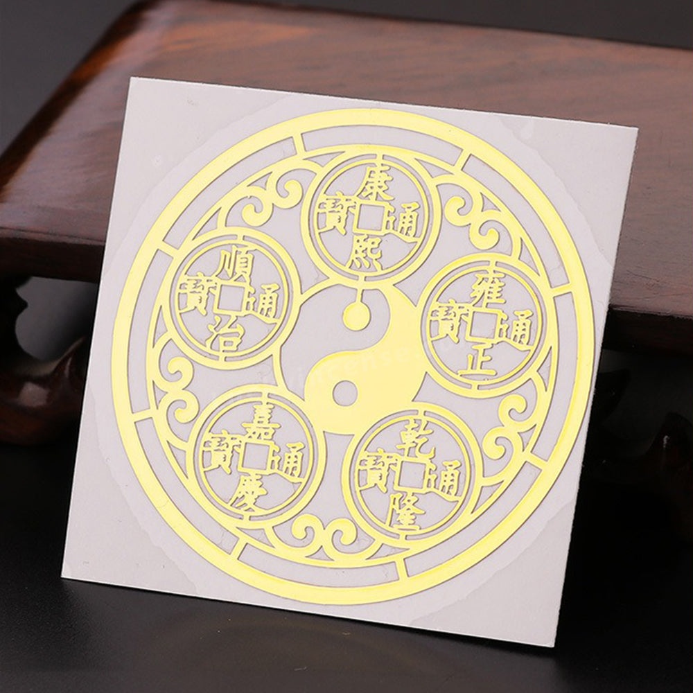Taoists Cash Coins Alloy Sticker