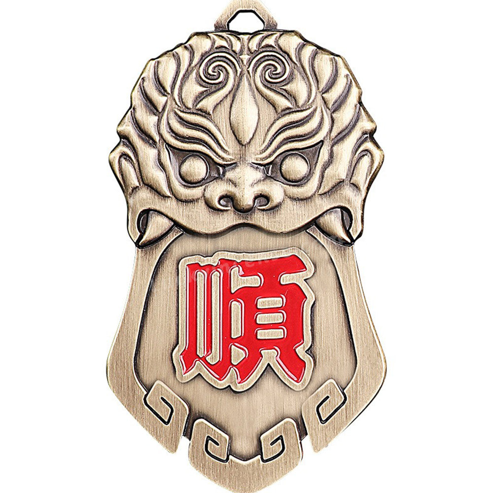 Taoist Brass Beast Head Pendant