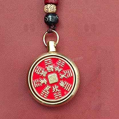 Taoists Auspicious Coin Brass Keychain Charm