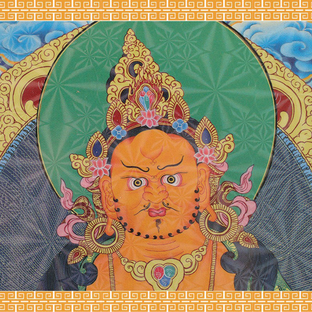 Yellow Jambhala Decorative Painting Tibetan Thangka