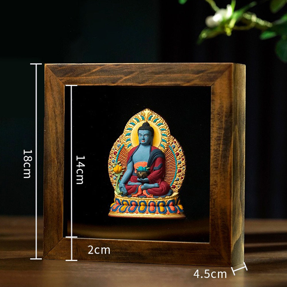 Painted Buddha Statue Ornament Tsha Tsha Thangka