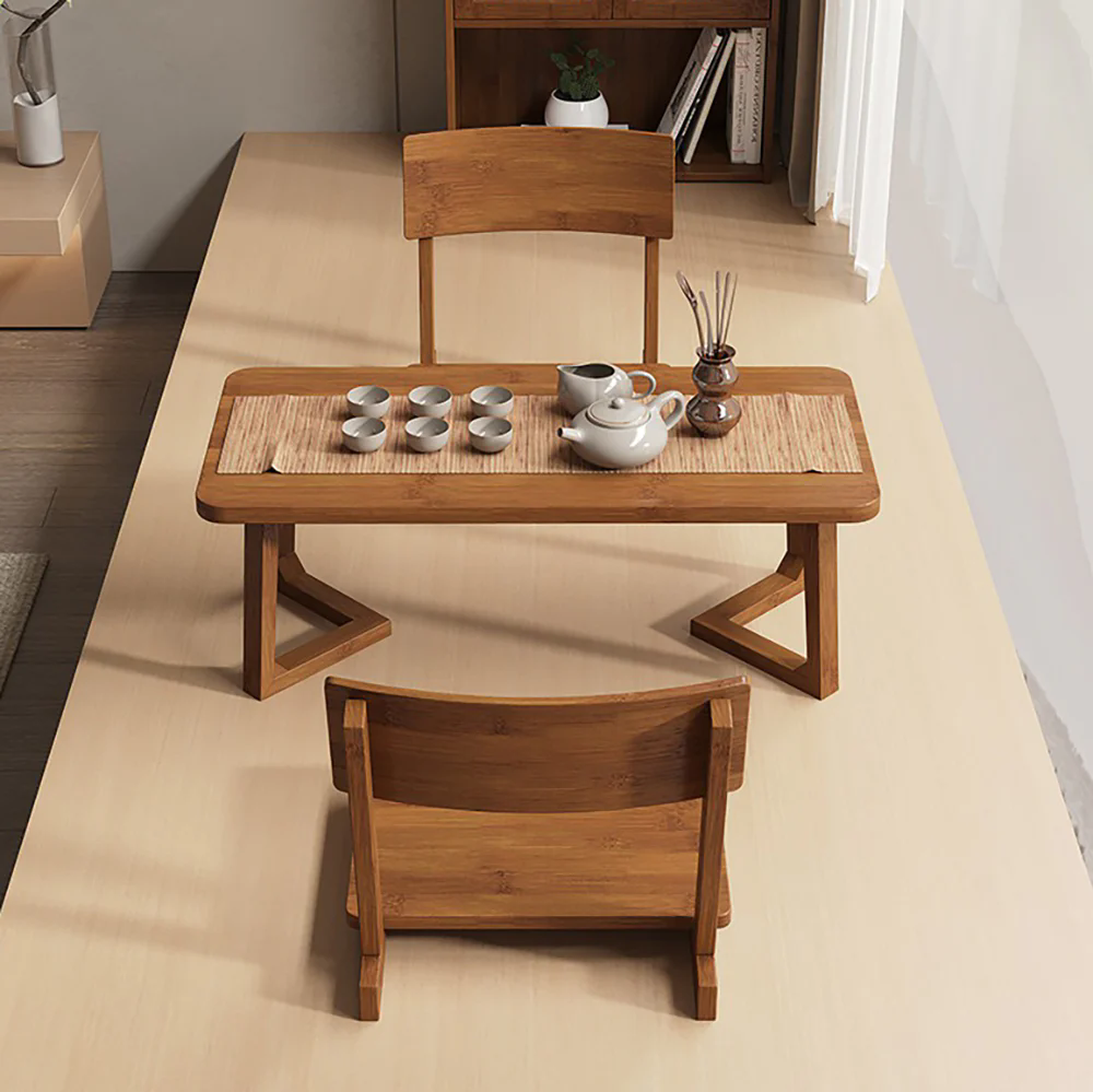 Bamboo Double Chairs Meditation Table Set