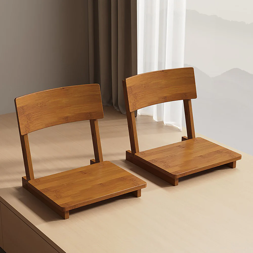 Bamboo Double Chairs Meditation Table Set