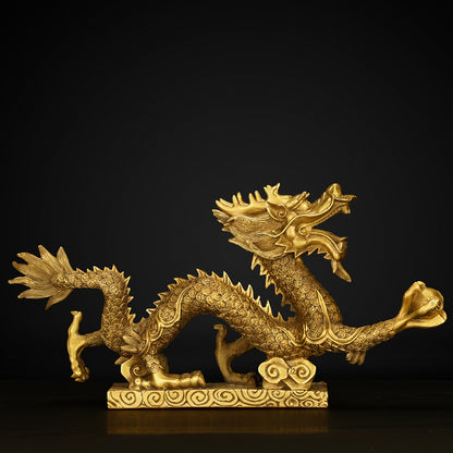 Brass Pearl Holding Han Dragon