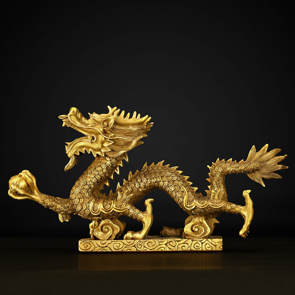 Brass Pearl Holding Han Dragon