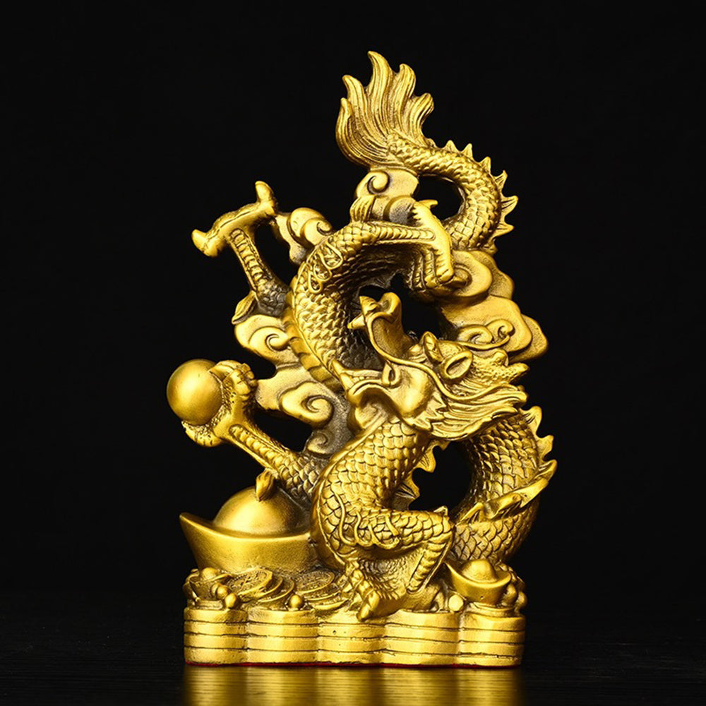 Brass Gold Coins Yuanbao Dancing Dragon