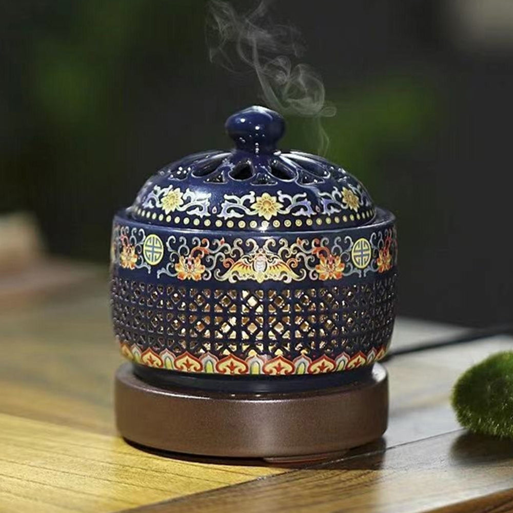 AC110V AC220V Ceramic Electric Incense Burner With LED Light