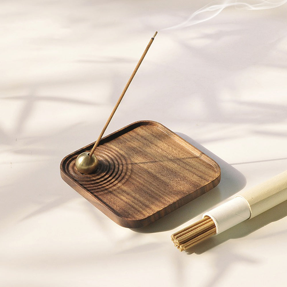 Wooden Incense Holder With Ajustable Copper Ball