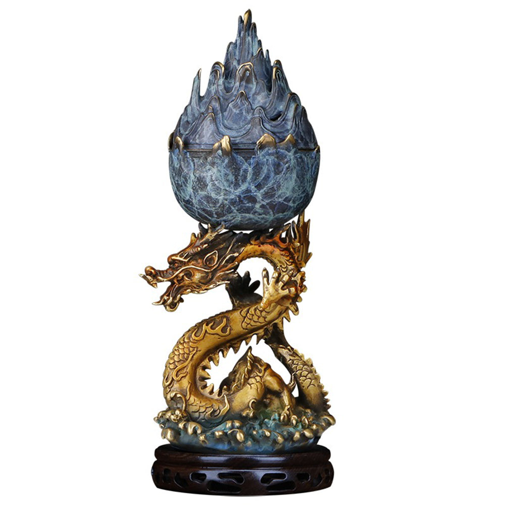 Majestic Dragon And Mountain Incense Burner