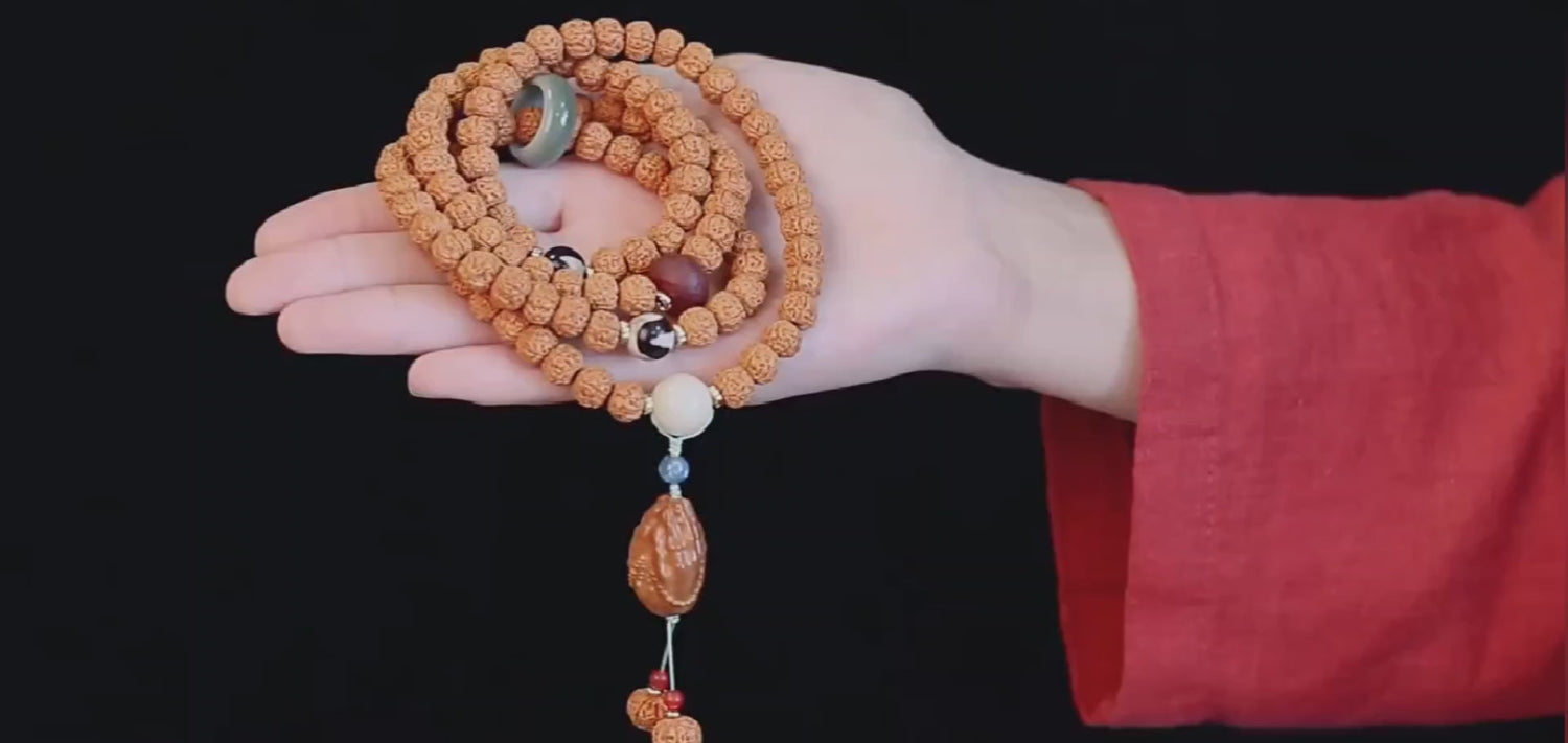Nepal Rudraksha Seed Prayer Mala Beads