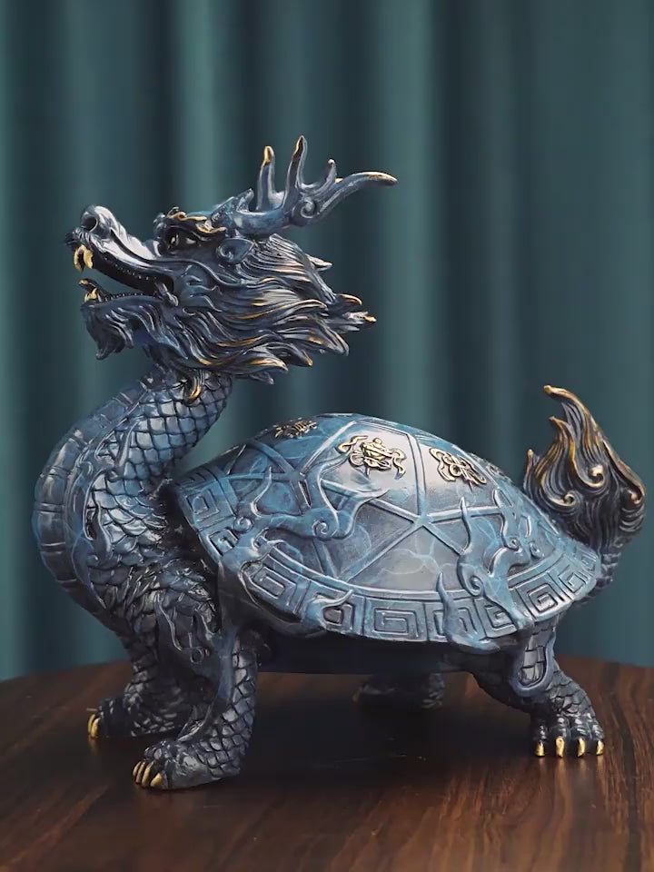 Pure Copper Eight Treasures Dragon Turtle