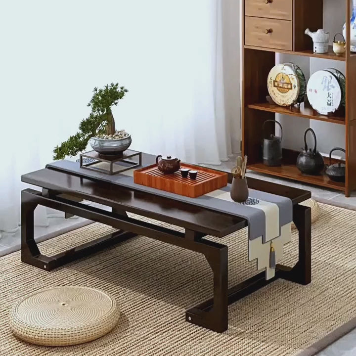 Neo-Chinese style Bamboo Meditation Table Set