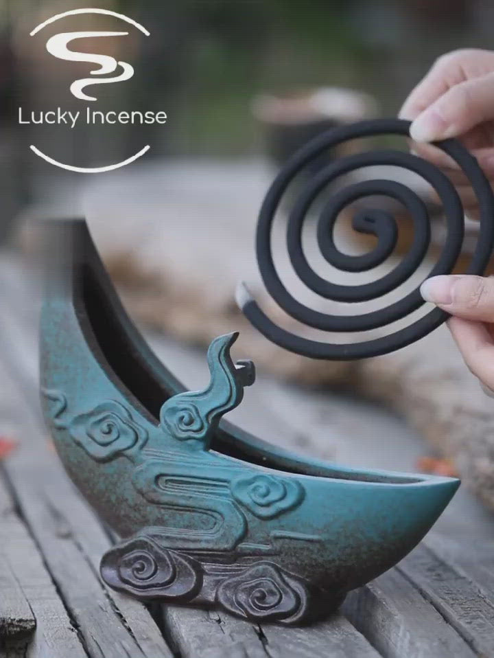 Ceramic Half Moon Incense Holder