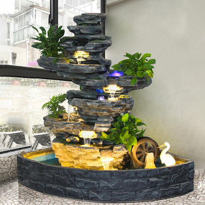 Large Rockery And Flowing Water Indoor/Outdoor Waterfall Fountains