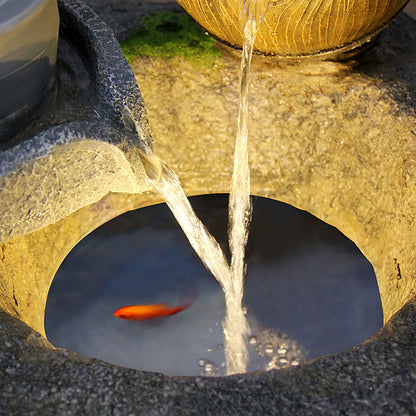 Gujing Flowing Water Indoor Waterfall With Fish Tank