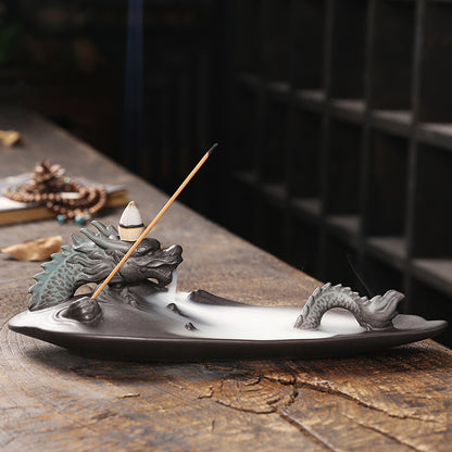 Dragon Over The Sea Backflow Incense Burner