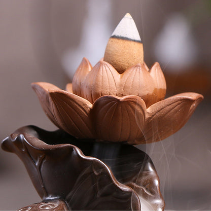 Lotus Pond Ceramic Backflow Incense Burner