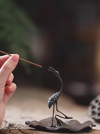 Red-crowned Crane Stick Incense Burner