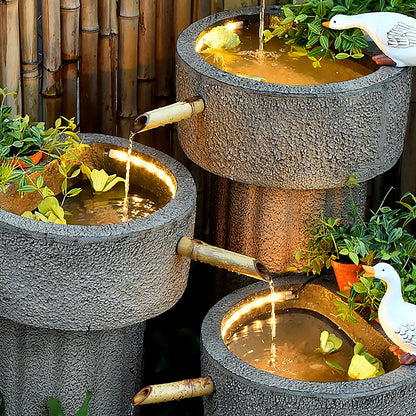 Japanese Style Garden Indoor Waterfall With Fish Tank