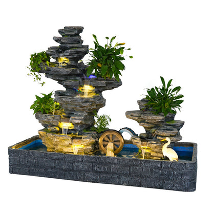 Large Rockery And Flowing Water Indoor/Outdoor Waterfall Fountains