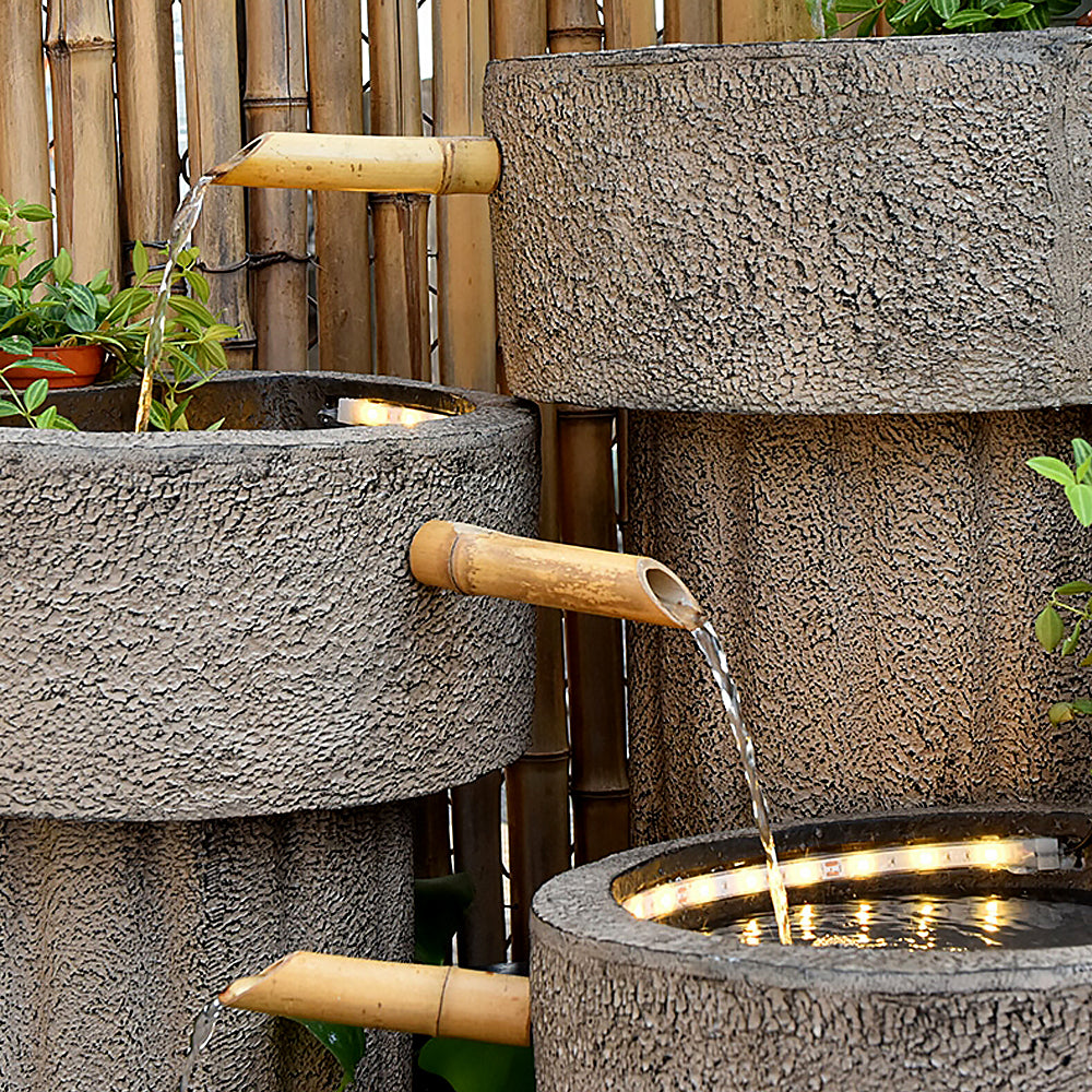 Japanese Style Garden Indoor Waterfall With Fish Tank