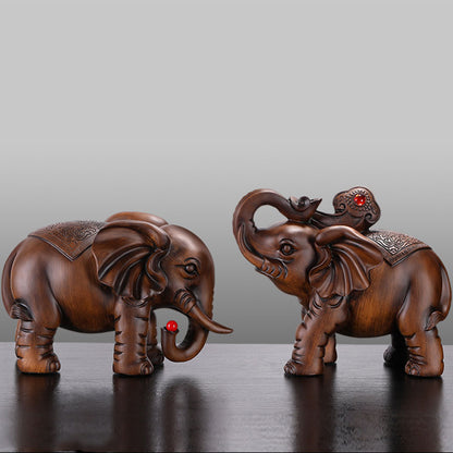 Ebony Wood Elephant Set For Living Room