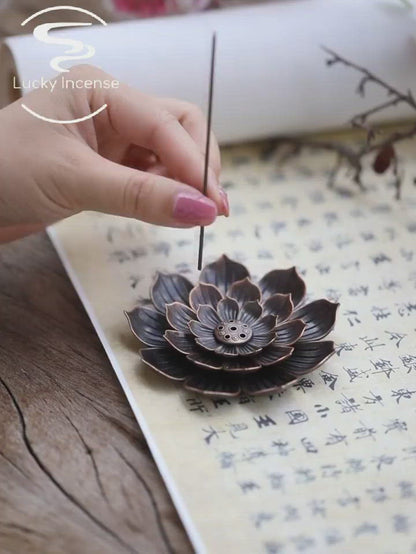 Metal Lotus Stick Incense Holder