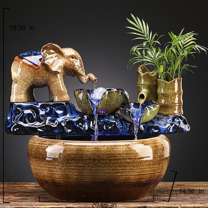 Lucky And Treasure Flowing Water Wealth Fountain Decoration