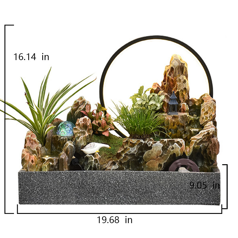 Rockery Desktop Feng Shui Wheel Fountain Ornament