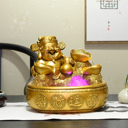 God of Wealth Transfer Ball Flowing Water Fountain