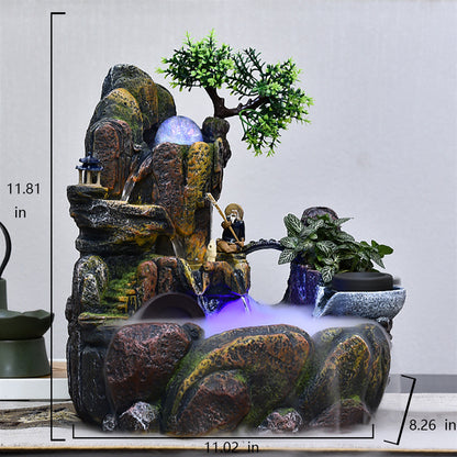 Rockery Water Bridge Fengshui Fountain Ornament