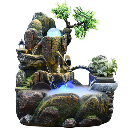 Rockery Water Bridge Fengshui Fountain Ornament