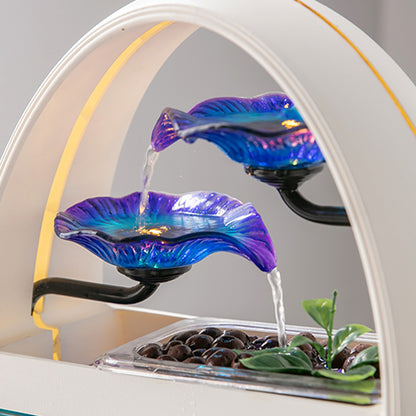 Simple Home Water Fountain With Half Moon Fish Tank