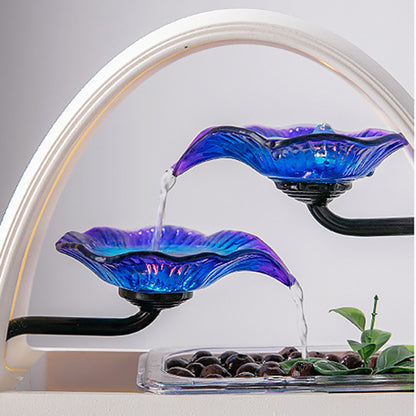 Simple Home Water Fountain With Half Moon Fish Tank